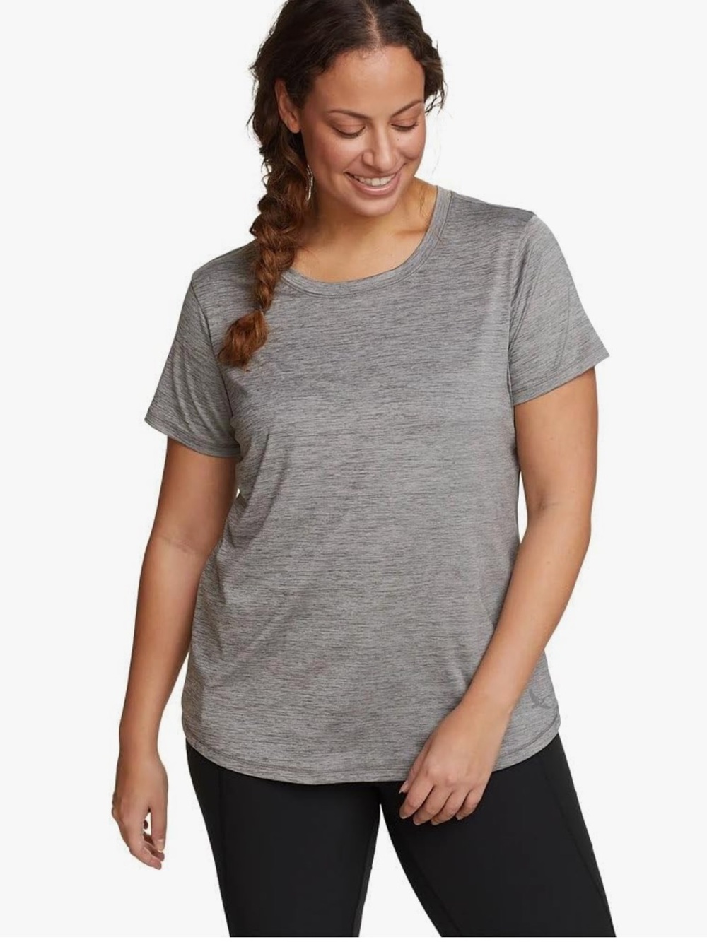 Eddie Bauer Women's Resolution Short-Sleeve T-Shirt Dark Smoke NEW NWT
